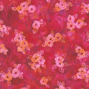 Wild Poppies Batik fabric: Azalea | 