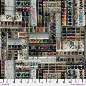 Eclectic Elements Palette fabrics, Multi Watercolours | 