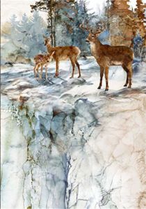 Highland View fabric: Deer Panel 32" (81cm) | 
