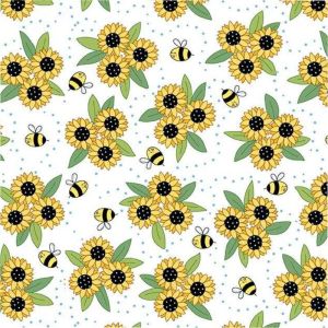 Sunny Honey Fabric: Sunny, White |
