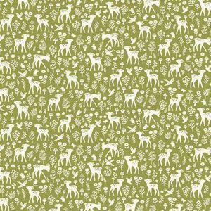 Little Ones Fabric: Deer, Green | 