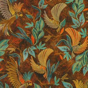 Golden Feathers fabric: Paisley Birds, Cayenne |