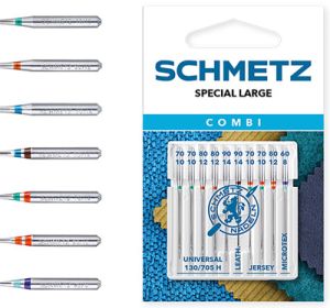 Schmetz Special Large Machine Needles Mixed Pack of Universal Leather Jersey and Microtex |