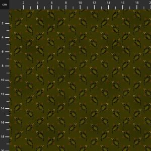 Country Coordinates fabric, Scrap Basket Favorites, Feathered Leaves, Green | 