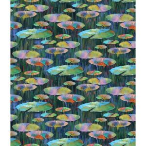 Lotus fabric: Lily Pads, Dark Green | 