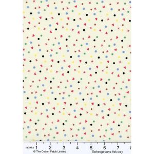 Dots and Spots fabrics: Dots and Hearts on Cream |