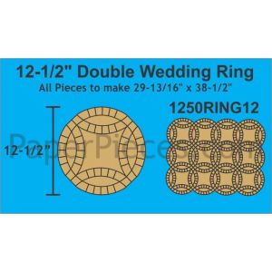 Paper Pieces 12-1/2" Double Wedding Ring Complete Paper Piece 12 Block Pack | 