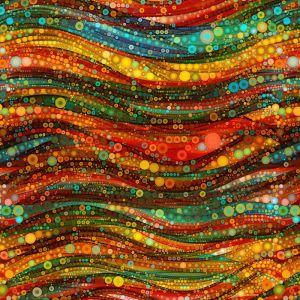 Gigi in the Garden Fabric: Bubble Wave, Multi | 