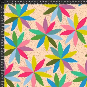 AM Love Extra Wide Quilt Back Fabric: Cartwheels, Cream (per 1/4 metre) |