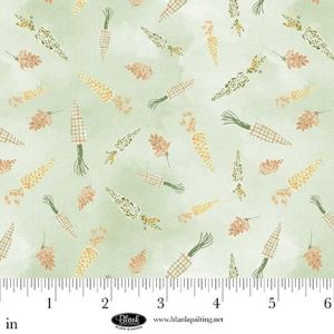 Spring Serenade Fabric: Tossed Carrots, Green | 