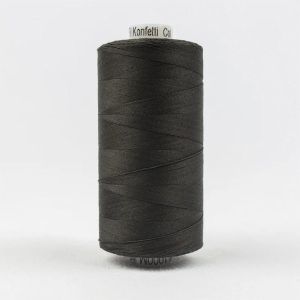 Konfetti Thread: 50wt 3 ply 100% Cotton. 1000m Spool Soft Black | 