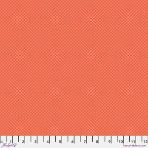 Tula Pink True Colours Fabric: On the Grid, Salmon | 