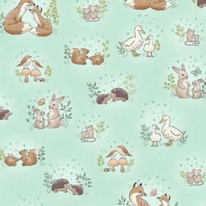 Little Ones Fabric: Hugs, Teal | 
