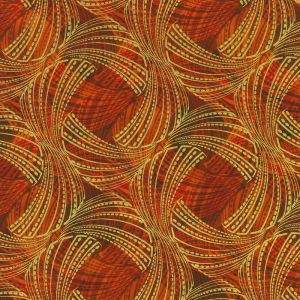 Golden Feathers fabric: Feather Swirls, Cayenne |