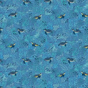 Deep Blue Sea Fabric: Turtles, Blue | 