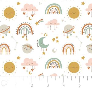 Just for Fun fabric: Stay Wild Flower Child, White | 