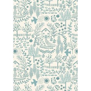 Cosy Home fabric: Cosy Home and Garden on Cream | 