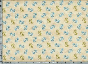 Tall Ships Fabric: Small Anchors on Tan (per 1/4 metre) |