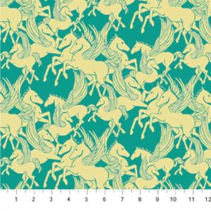 Shooting Star fabric: Mythology, Turquoise Cheery | 