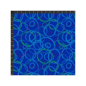 Quilting Coordinates fabric: Colour Wheel, Blue Rings | 
