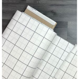 Framework fabric, White with Grey Grid, Design Wall | 