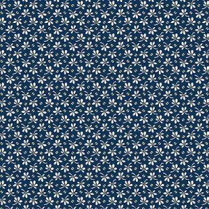 Annabella Fabric: Flowers & Beans, Indigo |