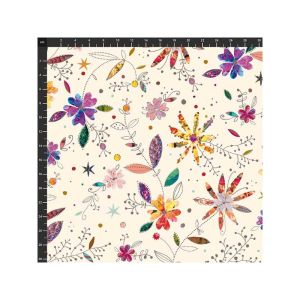 Modern Florals fabric: Prismatic Blooms, Petals | 