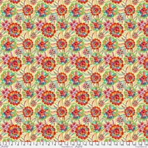 Festival Fabric: Small Rosettes, Cream |