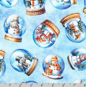 Flurry Friends fabric: Snow Globes, Sky | 