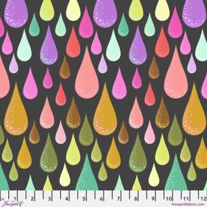Tula Pink, Prince Charming Deja Vu fabric: Dew Drops, Licorice |