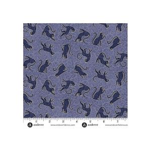 Charmed Fabric, Whiskers, Blue | 