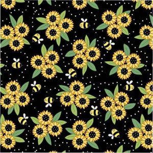 Sunny Honey Fabric: Sunny, Black |