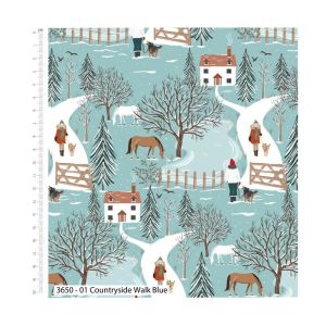Christmas in the Country fabric: Countryside Walk Blue | 