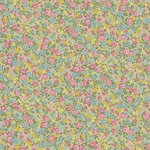 Petite Fleur Fabric: Rose, Green | 