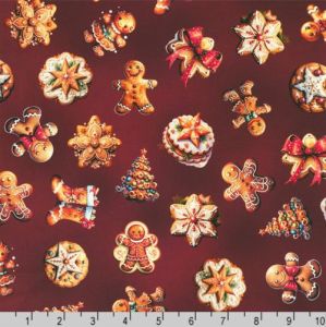 Flurry Friends fabric: Gingerbread, Red | 