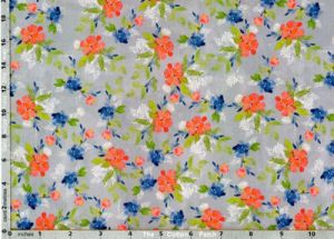 Georgia Blue Fabric: Nosegay Slate (per 1/4 metre) | 