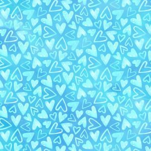 Unicorn Sparkle Magic fabric, Hearts on Blue | 