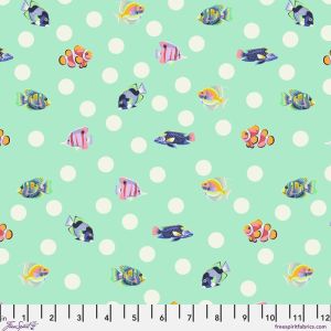 Floral Reef fabric, School Crossing, Seafoam | 