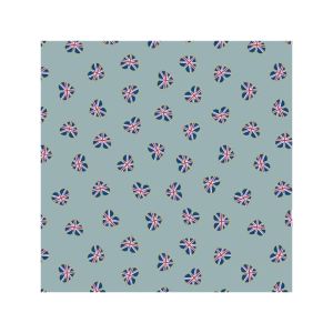 Conversationals Fabric: Union Jack Hearts on Duck Egg | 