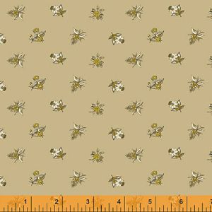 Eliza fabric: Spaced Floral Gold/Latte (per 1/4 metre) | 