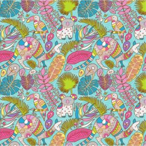 Conversationals Fabric: Rooville, Turquoise |