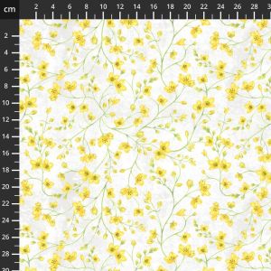 Botanicals fabrics: Tulip Fields, Blooming Buds White | 