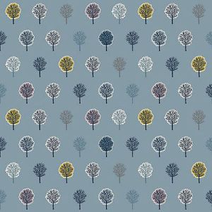 Heather and Sage fabric: Trees Blue (per 1/4 metre) | 