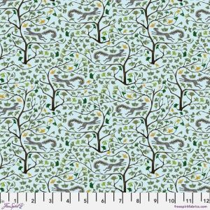Backyard Wonder fabric: Ginkgo Acrobat, Sky | 