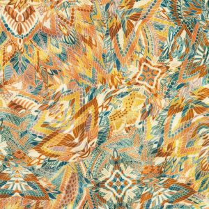 Golden Feathers fabric: Feather Mosaic, Topaz |