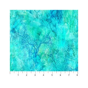 Coral Reef fabric: Coral, Turquoise | 