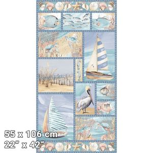 Ocean Oasis fabric: Coastal Panel 24" (60cm) | 