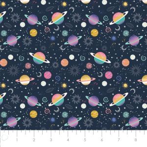 Just for Fun fabric: Magical Space, Navy | 