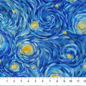 Starry Night fabric: Night Sky, Dark Blue | 