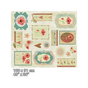 Nature's Way fabric: Poppy Scrapbook Panel 95cm | 